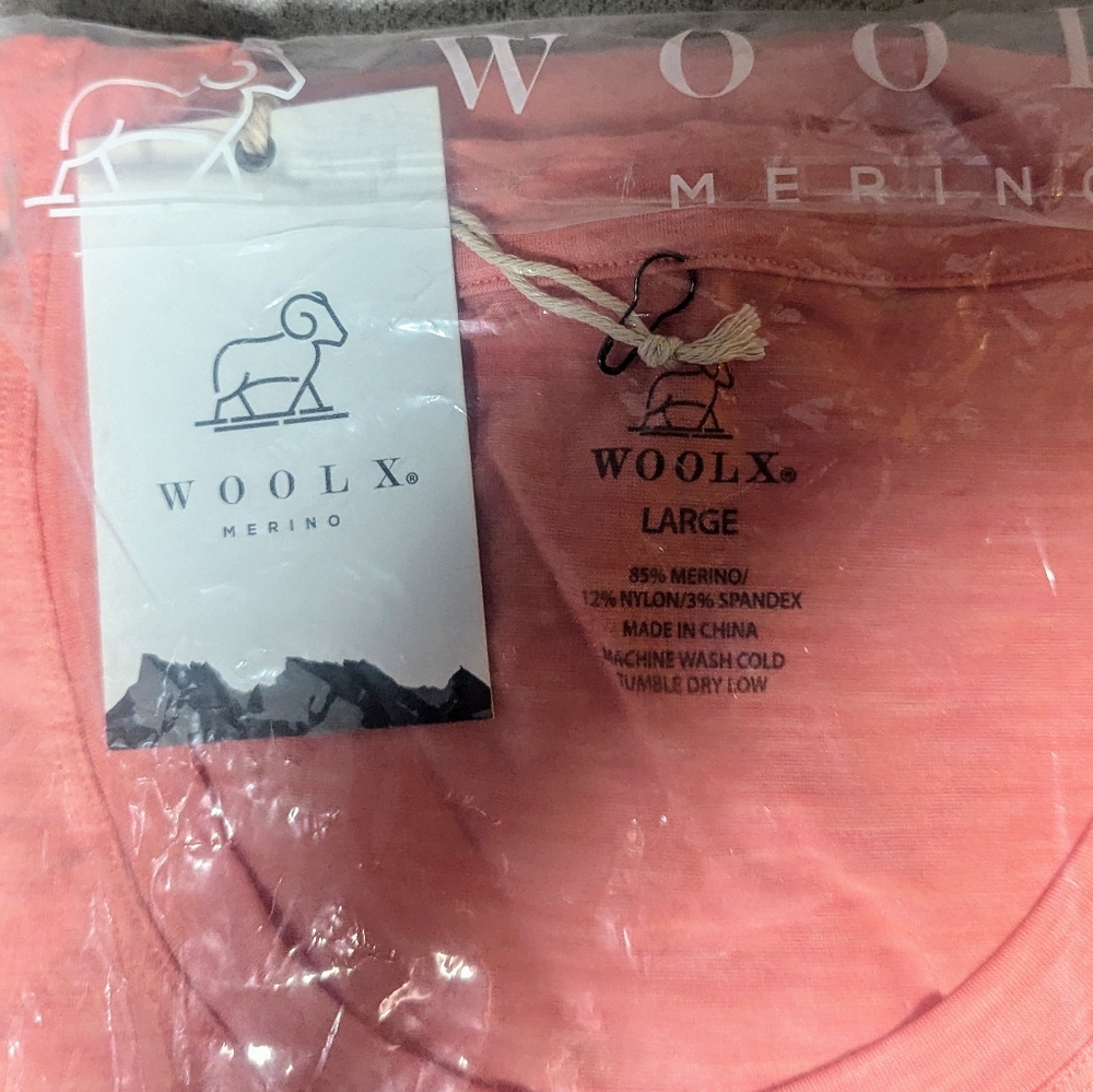 Woolx Short Sleeve Merino Wool T-Shirt Brand New with Tags Large